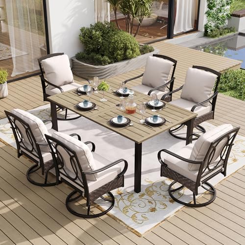 7-Piece Wicker Swivel for 6