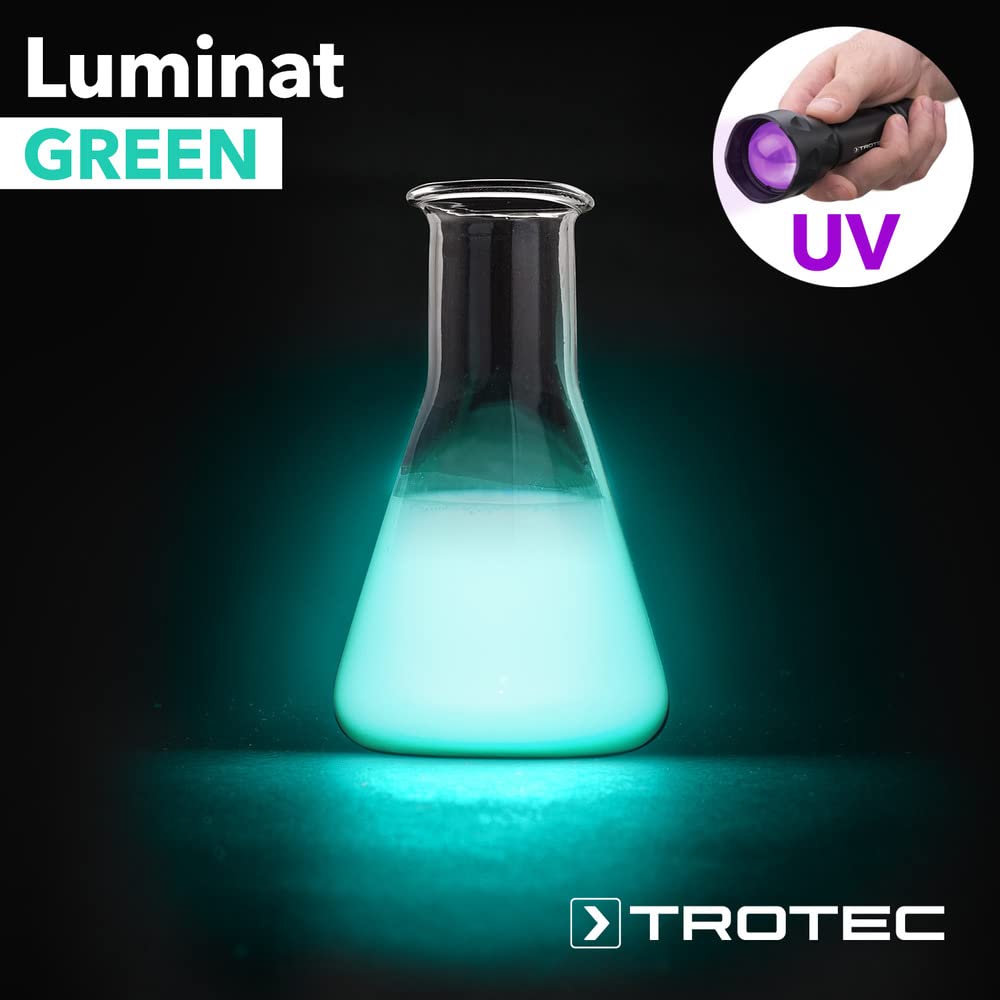 TROTEC Luminat grün 1 L | Markierungsfarbstoff, UV-Tracer zur Rohrbruchortung | Leuchtfarbstoffe zur UV-Fluoreszenzanregung