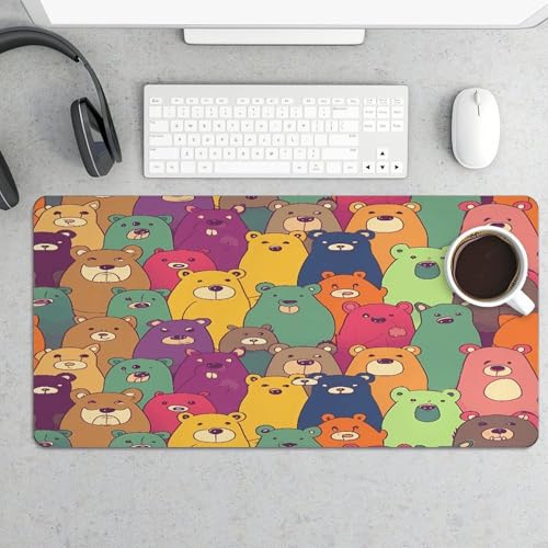 Colorful Bears Desk Mat Pad Grande de Goma Antideslizante miniatura 5
