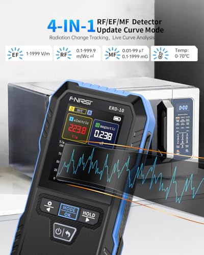 Image of FNIRSI ERD-10 4 in 1 EMF Meter，Electromagnetic Field Radiation Detector for EF, RF, MF, Temperature