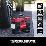 CRAFTSMAN portatif 12V Gonflateur de pneus avec jauge numérique & Arrêt automatique 150 PSI Air Compresseur avec LED Lumière et 12V DC Fiche de voiture Compact Air Pompe pour pneus de voiture, vélos & Équipement de sport