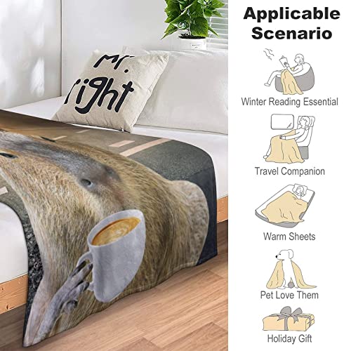 Capybara Blanket Gifts, 40"*50" Flannel Throw Blanket, Soft Warm Fuzzy Fluffy Plush Blankets For Girls Boys, For Sofa Couch Bed Travel Room Decor #TOP4