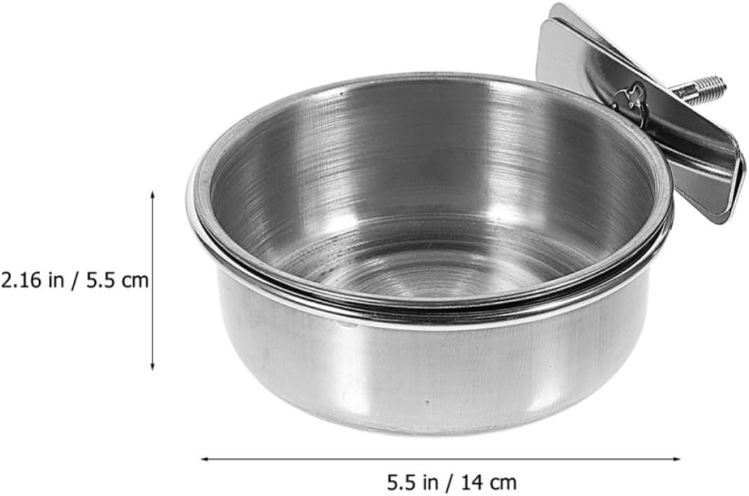 3pcs Stainless Steel Bird Cage Hanging Feeding Bowl image 2