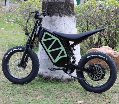 KEYU F7 Enduro eBike Electric Bike Frame Kit with Front Wheel and QS 5000W Motor Wheel 20" X4.0 Fat Tire and Fronk Fork Comfortable Long Seat Rear Shock Stealth Bomber Electric Bike Conversion kit