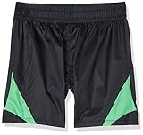Cintura elástica Marca Amazon - RED WAGON Pantalón Corto de Deporte para Niño, Negro (Black/apple Green), 128, Label:8 Years