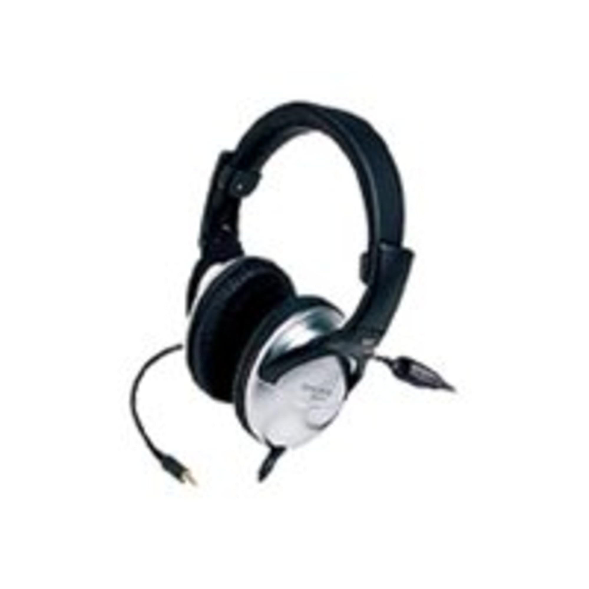 Koss UR29 Auriculares con Cable DJ, Cascos de Diadema Cerrados, Headphones Over Ear, Plegables, Ajustables, Control de Volumen para Música, Calidad de Graves, Jack de 3,5 mm, Negro/Plata