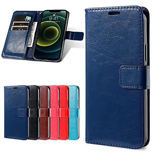 Jiajihua Phone Case Compatible with LG V10 PU Leather Flip Cover Stand Card Slot Wallet Blue