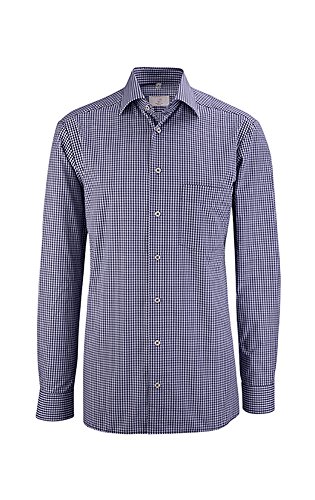 GREIFF Größe 37/38 Corporate Wear Basic Herren Hemd Regular Fit Langarm Blau kariert Modell 6667