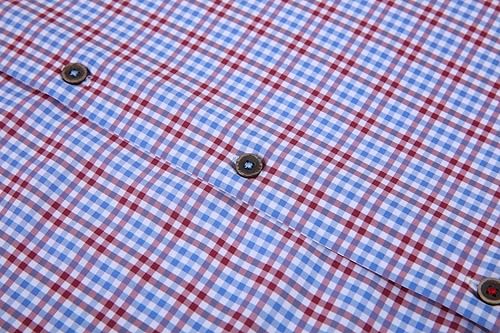 Alex Vando Mens Button Down Shirts Wrinkle Free 4-Way Stretch Print Business Casual Shirt