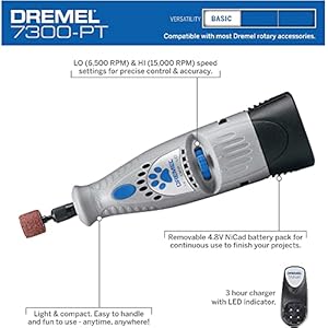 Dremel 7300-PT 4.8V Cordless Pet Dog Nail Grooming & Grinding Tool, Easy to Use, Rechargeable, Safely Trim Pet & Dog…