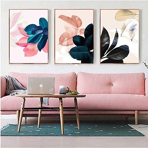 Décoration de la maison avec une toile imprimée de feuilles pour grand mur nu