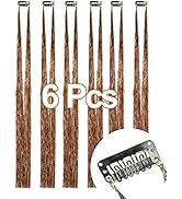 BATISI Hair Tinsel Heat Resistant Glitter Hair Extensions, Colorful Clip In Fairy Hair Tinsel, 12...