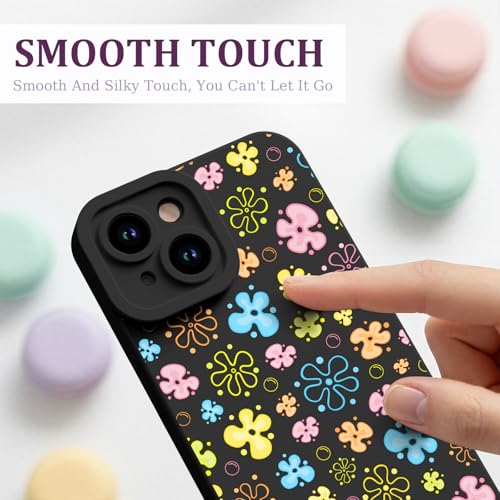 CASBST for iPhone 15 Phone Case, Printed Silicone, Colorful Flowers - image 2