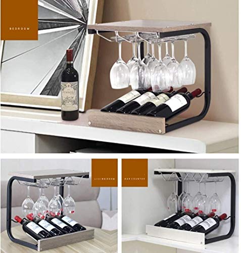 Soporte para Botellas de Madera y Hierro 4 Botellas miniatura 5