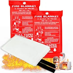 RISINGUP Fire Blanket Emergency, Fire Extinguisher Blanket, Fire Suppression Blanket, Flame Retardant Blanket Fire Blankets Emergency for Home, Kitchen, School, Grill, Car, Office, Warehouse