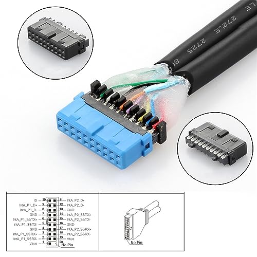 Image of xiwai Dual Ports USB 3.0 19 /20Pin Female Header Splitter to Type-E Cable or 19 /20Pin PCBA Type Adapter Splitter HUB 5Gbps