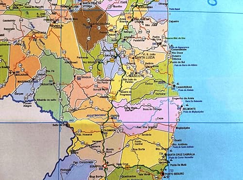 MAPA/POSTER DO ESTADO DA BAHIA - DIMENSÕES: LARGURA 89 CM X ALTURA 117 CM