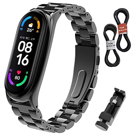 Correa de Acero Inoxidable Compatible con Mi Band 6/5/4/3 de BDIG Cover