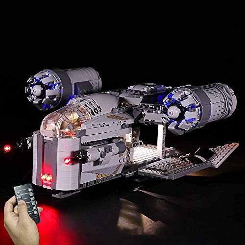 LMTIC Fernbedienung LED Beleuchtungsset für (Der Mandalorian Das Rasierwappen) Bausteine Modell-Licht-Set Kompatibel mit…