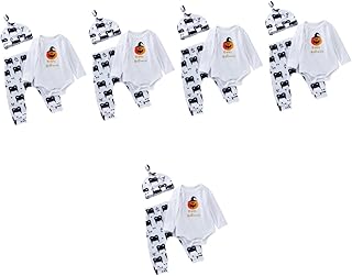 5 Conjuntos De Macacão De Halloween Roupas De Bebê Menino Verão Recém-Nascido Menina Kit Bolha Roupas De Bebê Menina Traje De Bebê Bebê Bebê Traje De Halloween Algodão Traje De