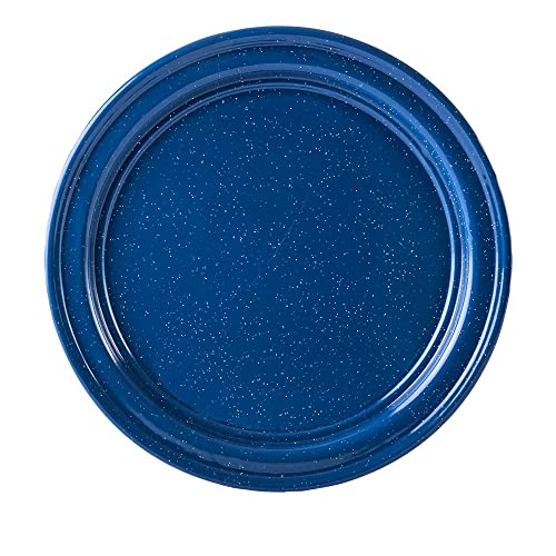 Cinsa 6 Piece Plate Set, 10 Inch (Royal Speckled Blue) - Enamelware Plates for Indoor & Outdoor. Camping Dishes, Picnic, Farmhouse Kitchen. Durable and Reusable. Suitable for Oven, direct on Fire.