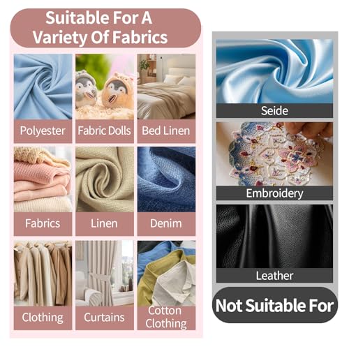 Nähpistole Set mit 5 Nadeln, 500 weißen & 500 schwarzen Plastikfäden, für schnelle Textilreparatur, als schneller Stofffixierer ideal für Kleidung, Mützen & mehr