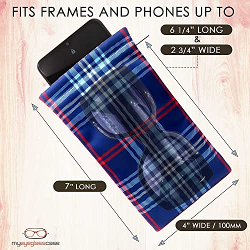 Image of Soft Sunglasses case | Large Glasses Case Holder - Eyeglass Pouch Squeeze Top | Glasses pouch Lightweight Extra Layers
