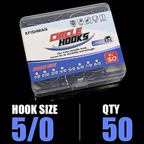 Image of Circle-Hooks-Fishing-Equipment-Octopus-Hooks-Saltwater-50 Pack #1 -12 /0