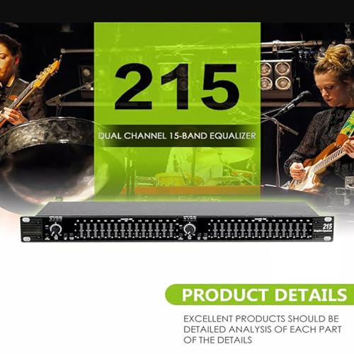 15-Band Stereo Graphic Equalizer, Dual Channel Professional DJ Equalizer, with FBQ Feedback Detection, Low/mid/treble Independent Adjustment, for Home Audio 15-Band Stereo Graphic Equalizer, Dual Channel Professional DJ Equalizer, with FBQ Feedback Detection, Low/mid/treble Independent Adjustment, for Home Audio