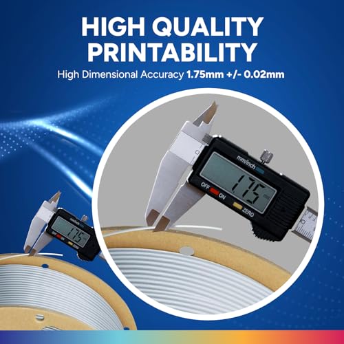 Image of OVERTURE PLA Plus (PLA+) Filament 1.75mm, Stronger & More Durable, Professional Toughness 3D Printer Filament 1kg (2.2lbs), High Precision + /- 0.02mm, Tangle-Free (Silver Metal)
