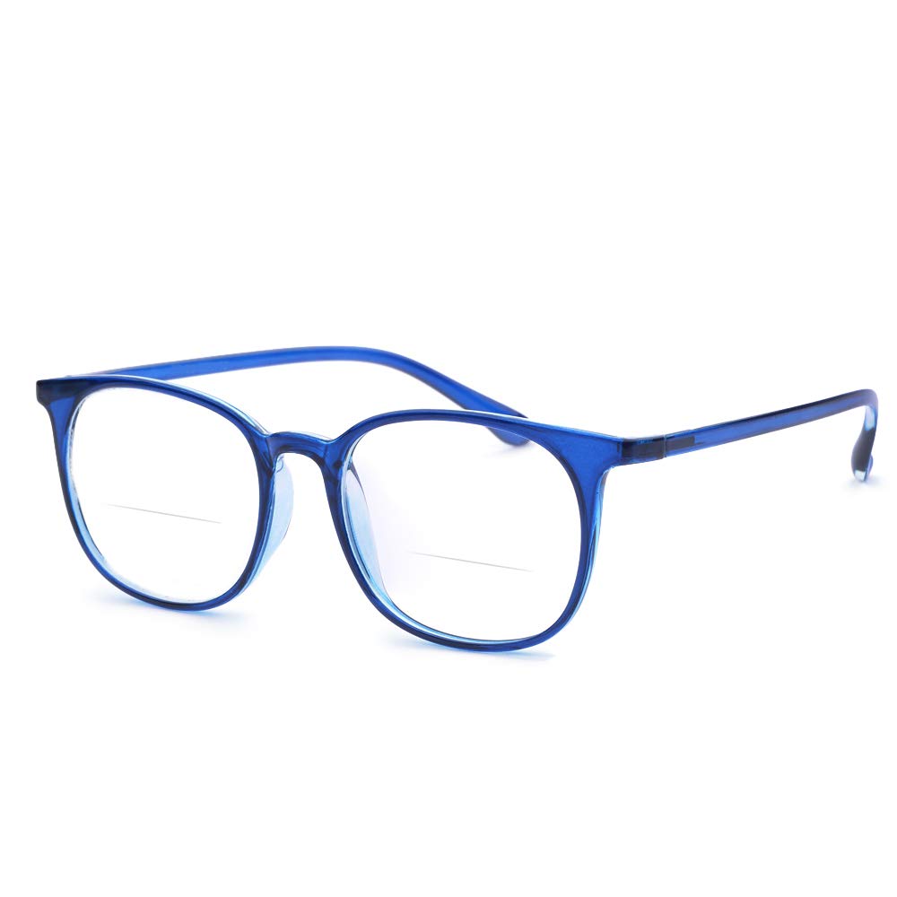 Fuisetaea Photochromism Gray Bifocal Reading Glasses Lightweight TR90 Frame Transition Readers Eyeglasses