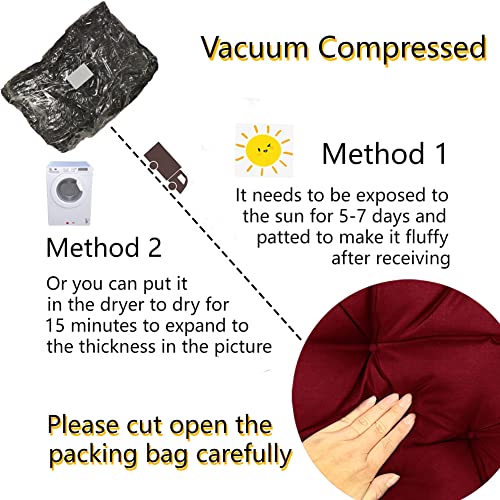 Atiasrama Waterproof Rocking Chair Cushion Indoor/Outdoor 43.3×19.7In-All Weather High Back Chair&Patio Cushions With Ties,Overstuffed Yard Furniture Chair Pad Replacement #TOP5