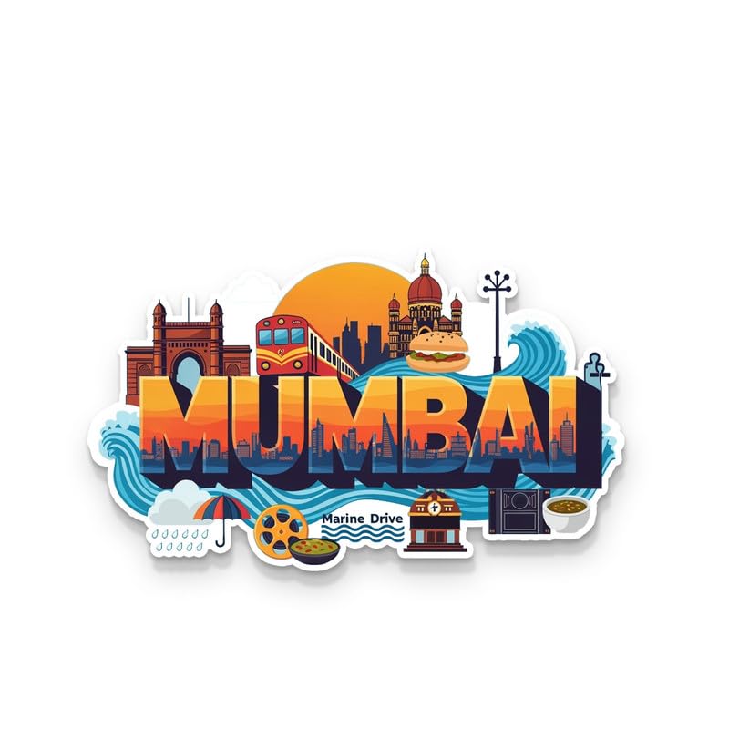Image of Mumbai 01 Fridge Magnets, Glossy Finish, Stylish Magnet for Fridge, Wardrobe & Metal Surfaces