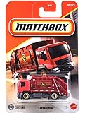 Matchbox Garbage King Dump Truck [Red] 99/125, 1:64 Scale Diecast Toy Vehicle