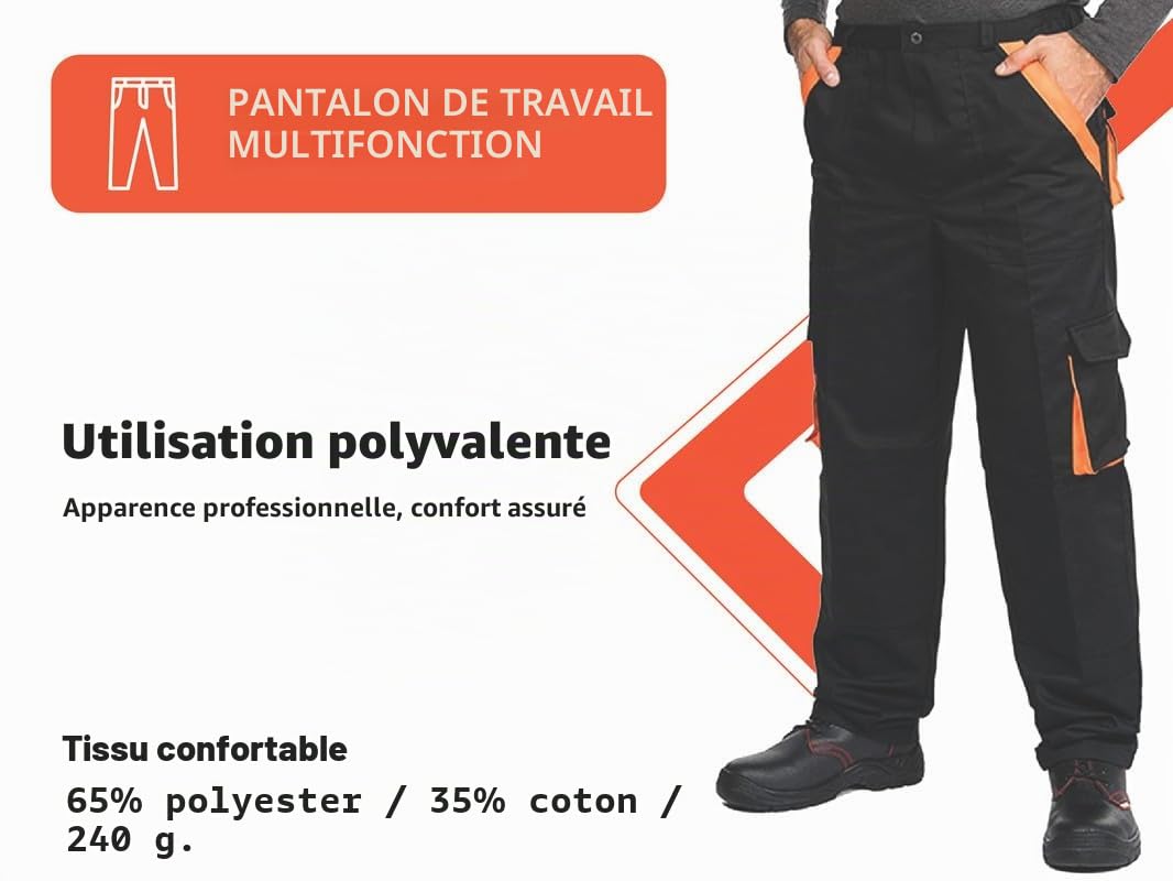 MAZALAT work wear Pantalon de Travail Homme, avec des Poches Genouillere, Vetement Travail, Grande Taille S - XXXL, Pantalon Travail Homme, Cargo, Poches Multifonctions, Vetements de Travail