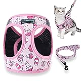 Cat Harness and Leash Set for Walking, Escape Proof Cat Harness for Small Medium Large Kitten Cat an