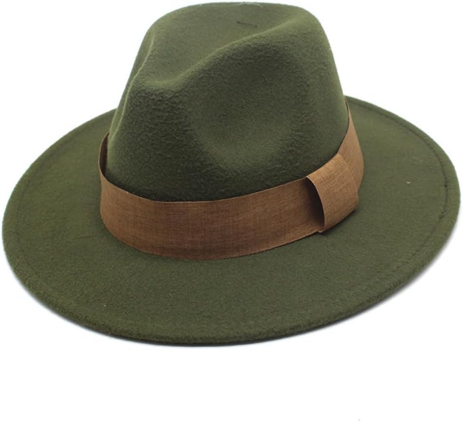 Classic Wool Fedora Hat, Brown with Tan Band