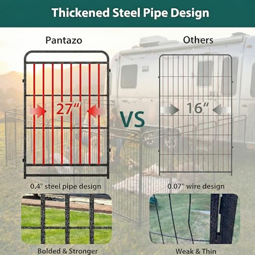 Image of Dog Fence Outdoor for Yard 12 Panels 47'' Rustproof Metal Dog Playpen