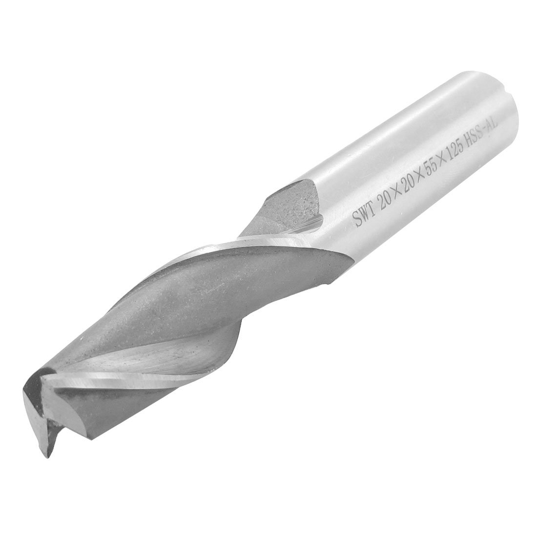 Aexit 20mm x End Mills 20mm x 55mm x 125mm 2 Flutes HSS-AL End Mill Milling Square Nose End Mills Cutter Tool