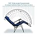PHI VILLA Oversized Padded Zero Gravity Lounge Chair Folding Patio Recliner with Adjustable Headrest & Cup Holder, Support 350 LBS (Blue)