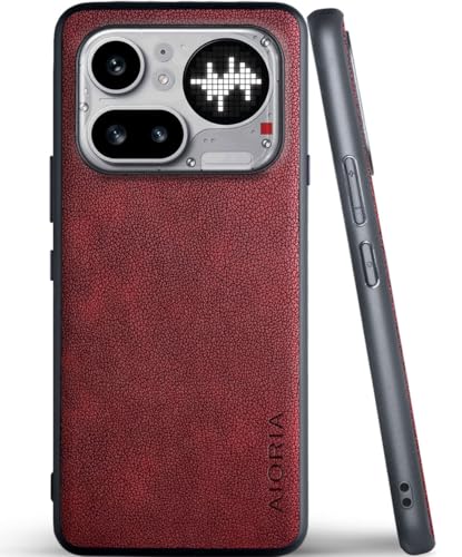 Étui en cuir Nothing Phone 4a Pro AIORIA rouge chic