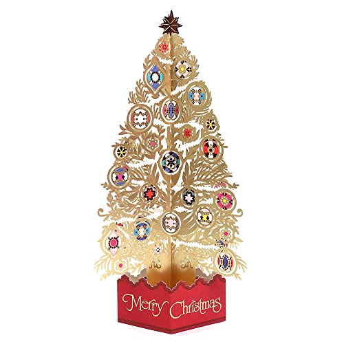 Hallmark ホールマーク クリスマスカード 立体カード レーザー ゴールドツリー 807337のサムネイル