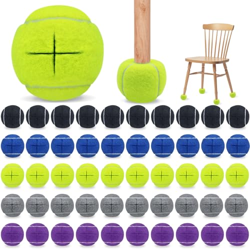 Magicorange 60 Pack Precut Tennis Balls Bulk for Chairs,2.5inch Tennis Ball Chair Leg Covers for Furniture Foot Protection​ Ball for Classroom (Multicolor, 60 Pack)