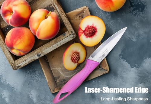 FODCOKI Paring Knife, 4 inch Fruit Paring Knives Set of 4 with Cover Sheath, Small Kitchen Sharp Peeling Cutting for Vegetable Stainless Steel by FODCOKI - Image 5