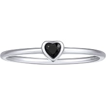 FOCALOOK 925 Sterling Silver Ring, Cubic Zirconia CZ Eternity Engagement Wedding Band Ring 4-12