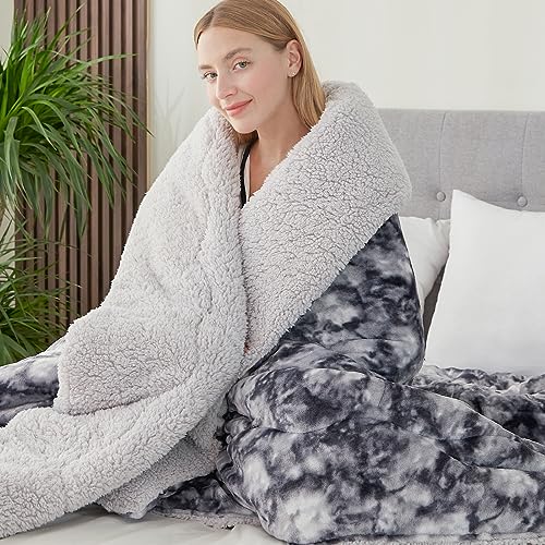 CHOSHOME Kuscheldecke Flauschig 220x240CM Warm Sherpa Decke Kunstfelldecke Dicke Super Weiche Mikrofaser Sofadecke Warme Decke Geschenke für Frauen...