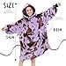 KIVEE Purple Cow Print Wearable Blanket Hoodie Oversized Fleece Sweatshirt Blanket with Giant Pocket Warm Cozy Hooded Blanket for Adult Cow Gifts for Women Men