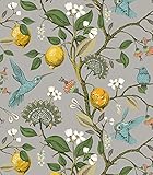 Blooming Wall Blue Bird Fresh Lemon Tree Peel and Stick Wallpaper Removable Self Adhesive Wall Mural...