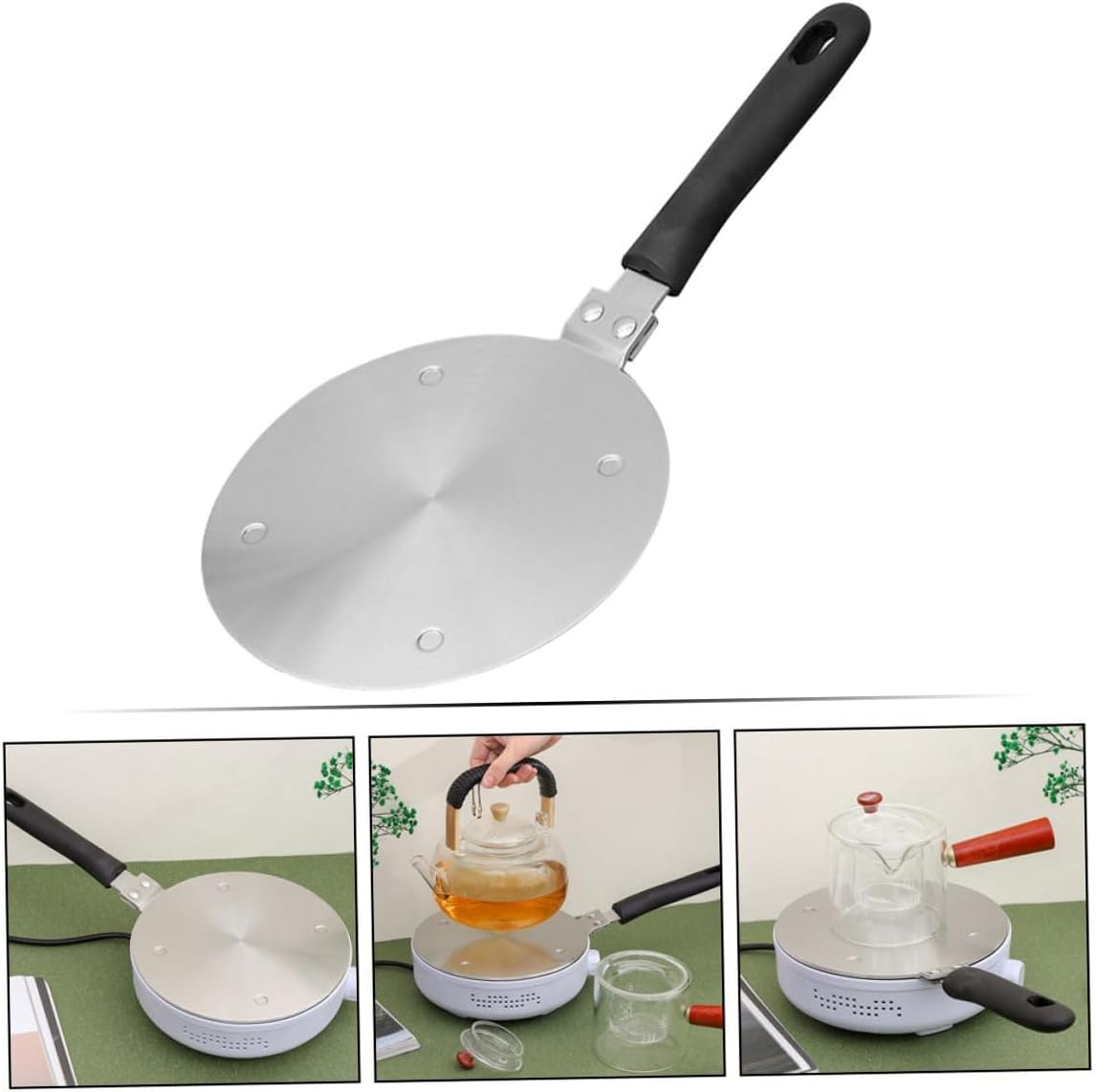 Induction Food Cooker Adapter Plate Induction Heat Plates Stainless Steel Easy to Use