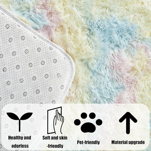 Tapis lavable et antidérapant 310x310 cm à poils longs brillants - 5